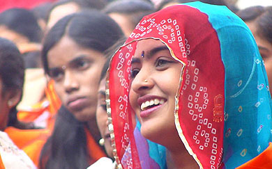 A student from Rajasthan dressed in traditional attire at the National Integration Camp being held at Master Tara Singh College