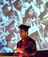 Super Grandmaster Vishwanathan Anand delivers his speech at the Graduation Day celebration of NIIT 