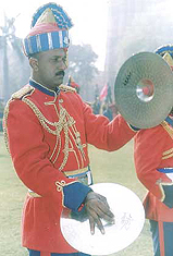 The CRPF band gives a scintillating performance at Qutub Minar in the Capital on Sunday as part of the 64th CRPF anniversary celebrations.