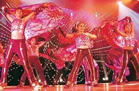Participants jive away to glory at a function organised at Tagore Theatre by Shiamak Davar�s instructors and the Durga Das Foundation