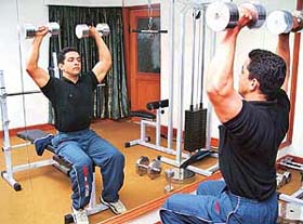 Sunny during a workout session at Hotel KC Crossroads in Panchkula