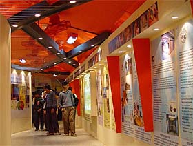 A view of the Vigyan Rail --- Science Exhibition on Wheels, which is showing at the Chandigarh Railway Station