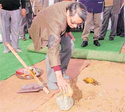 Mr Lalit Sharma performs bhoomi poojan at the IT park, Chandigarh