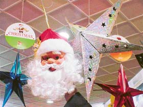 Santa face-masks main attraction for the kids during Christmas