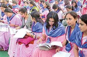 Students of the Raja Ram Mohan Roy Institute of Vocational Studies, Sector 27, during their convocation in Chandigarh
