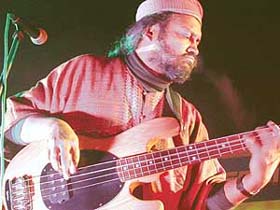 Rahul Ram, one of the four members of the Indian Ocean band, under a melodic spell at the opening of SJOBA�s winter festival at St John�s School