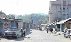Bhota town presents a deserted look due to a day-long bandh by the local traders