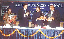 Textile Minister Shahnawaz Hussain during the management festival of Amity Business School, Noida.