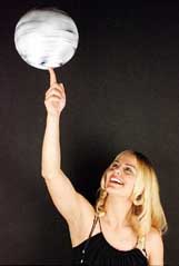 Milene Domingues, wife of Brazilian soccer star Ronaldo, during an advertising campaign