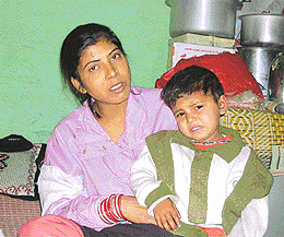 Mamta with her three-year-old daughter.