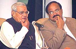 When to hold the general election? Prime Minister Atal Bihari Vajpayee in a thoughtful mood while addressing people who had thronged the PM House to greet him on his 79th birthday in New Delhi on Thursday.
