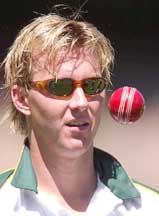 Australian speedster Brett Lee during practice at the MCG