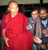 The 17th Karmapa, Ugen Trinale Dorji, at Patna airport