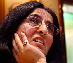 Uday�s mother Mrs Manjit Singh in a pensive mood at her residence in Sector 15, Chandigarh. 