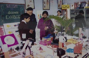 A view of a science exhibition organised at Major R.N. Kapoor DAV Public School, Ambala Cantonment on Monday. 