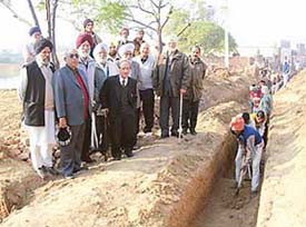 Development work on at Brahampur village, near Mandi Ahmedgarh, with the help of the Canadian International Development Agency.