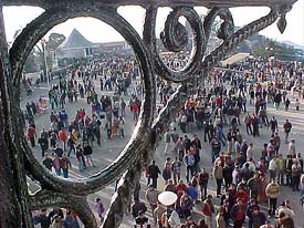Tourists throng the Ridge on New Year�s Eve in Shimla on Wednesday.