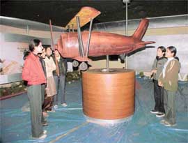 An aero model set up at the venue of the �Pride of India� science exhibition at Panjab University in Chandigarh.