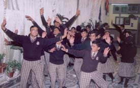 Students of Gupta Model High School usher in the New Year at a function held on the school campus