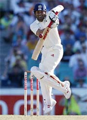 Sachin Tendulkar plays a bouncer on the first day of the fourth Test against Australia at the Sydney Cricket Ground