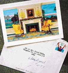 The card received by Mr Kewal Dhillon from the White House