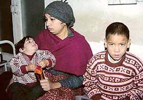 Lura, who was rescued from the Ghaggar river-bank, along with Sonia and her daughter at the Civil Hospital in Dera Bassi