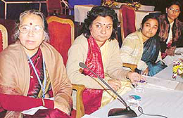 Prof Kasturi Datta, Dr Mitali Mukherji, Dr Subhra Chakarborty and Dr Taruna Madan Gupta at the women�s session of the Indian Science Congress at Panjab University