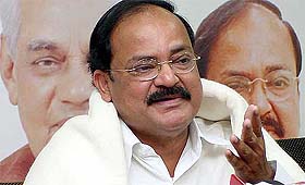 BJP President Venkaiah Naidu addresses a press conference at his residence in the Capital