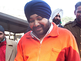 Daler Mehndi comes out of a court in Patiala 