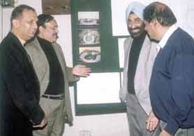 National Cricket Academy vice-chairman C. K. Khanna, who is also the vice-president of the Delhi and District Cricket Association (DDCA), discussing the progress of the work on the new cricket stadium at the Ferozeshah Kotla Ground with DDCA director Ravi Jain, joint-secretary Dr S. S. Sareen and Anil Jain.