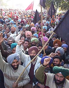 PSEB employees take out a protest march  in Patiala on Wednesday
