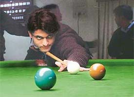 Gaurav Joshi who defeated Harvinder Singh in the semifinal league of the Punjab State Open Snooker Championship in Ludhiana 
