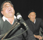 Javed Irshad Rehmat from Malerkotla presents qawwali along with his group at Tagore Theatre on Thursday. 