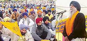 SAD (A) chief Simranjit Singh Mann addresses a party workers' conference