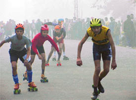 Participants at the Punjab State Skating Championship which concluded 