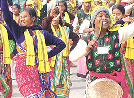 Rajpath was awash with colour with Republic Day parade rehearsals in full swing in the Capital on Monday