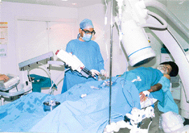 A heart surgery in progress using the new procedure at the Heart Institute in Patiala.