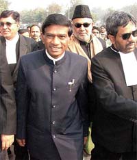 Former Chhattisgarh CM Ajit Jogi comes out of a court in New Delhi 