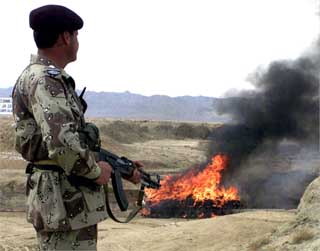 Narcotics being destroyed under police watch 