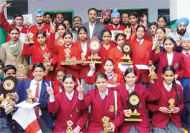 The players who secured top positions in the third Sahodaya inter-school chess championship at St Thomas Senior Secondary School