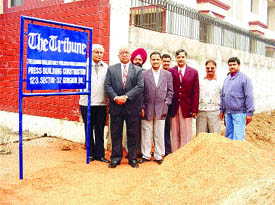 THE Bhumi Pujan of the Tribune press: The work of constructing the new press of The Tribune Trust in Gurgaon
