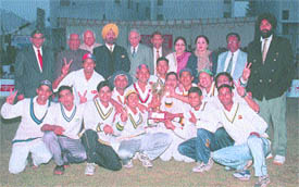 The Jamia Millia Cricket team, who won the Inter-College Cricket Tournament