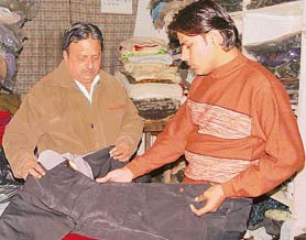 Trendy jackets in a readymade garments shop in Ambala