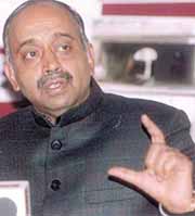 Union Minister Vijay Goel briefing mediapersons on his plan for the development of Yamuna ghat in the Capital on Tuesday.