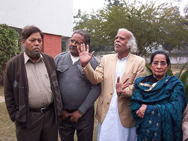 Poets from Karachi, who are in Patiala for the Indo-Pak mushaira to be held on Wednesday