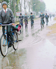 A rain-lashed road in Ludhiana 