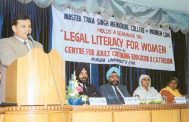 A seminar on "Legal Literacy for Women" at Master Tara Singh Memorial College