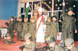 Students of Love Dale School at a Republic Day function in the school