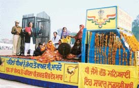 A tableaux conveys an anti-foeticide message at a the Republic Day function in Ludhiana