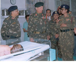Lieut-Gen Ashok Kapur at the state-of-the-art neonatal intensive care unit of the military hospital at Jammu which was inaugurated by him